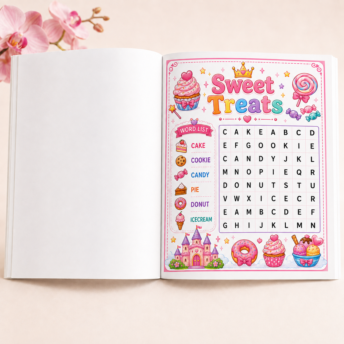 Crowned in Color: Princess Word Search Fun (Children's Activity Book) for Ages 4-8