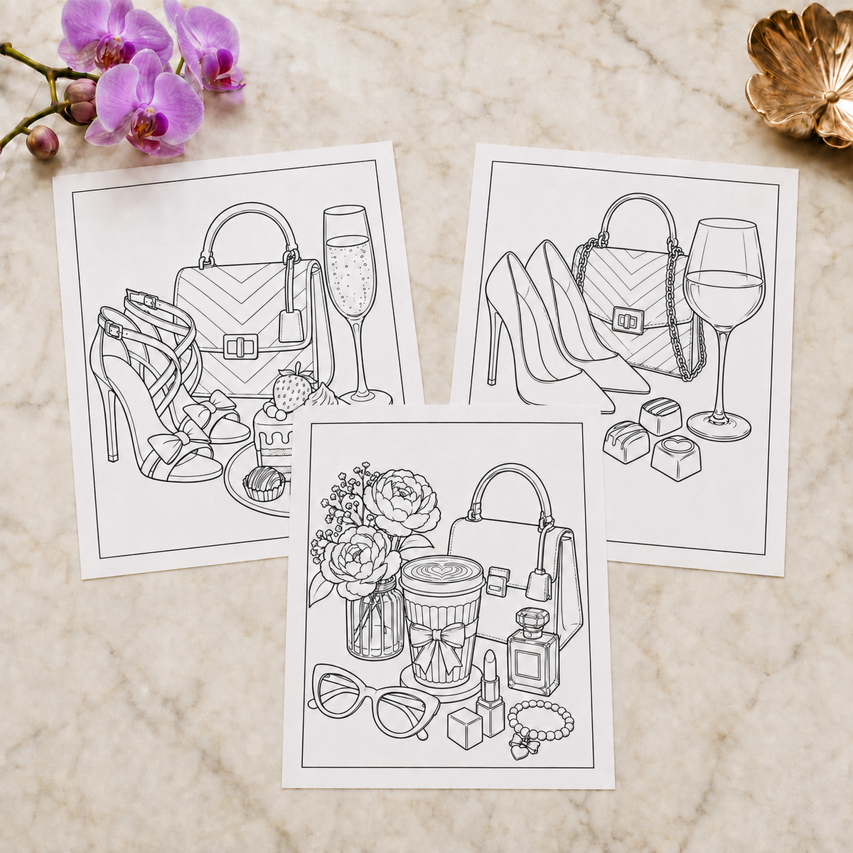 Sips in Style — Print to Color Collection