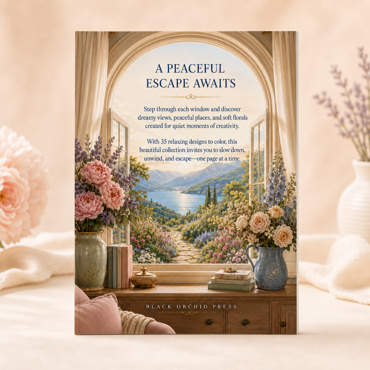 Windows to Beautiful Escapes Coloring Book