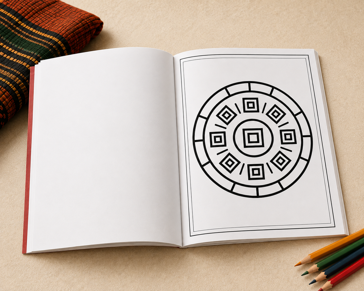 African Textile Medallions: Bold Geometric Patterns (Coloring Book)
