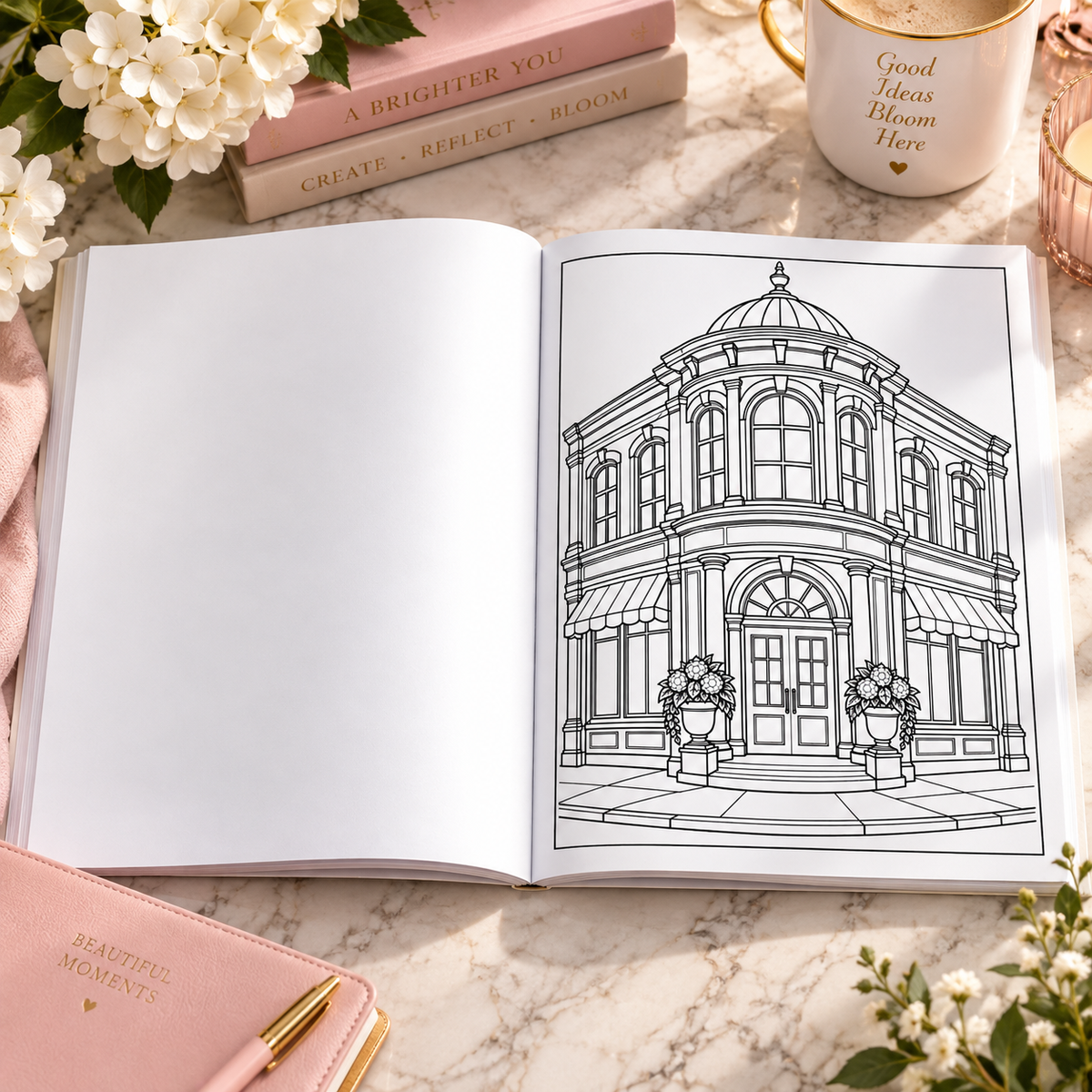 Architectural Charm: A Coloring Book of Timeless Architecture (Paperback)