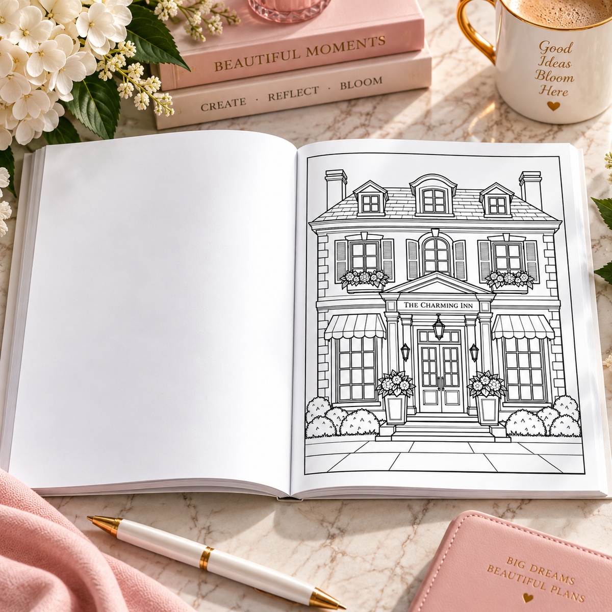 Architectural Charm: A Coloring Book of Timeless Architecture (Paperback)