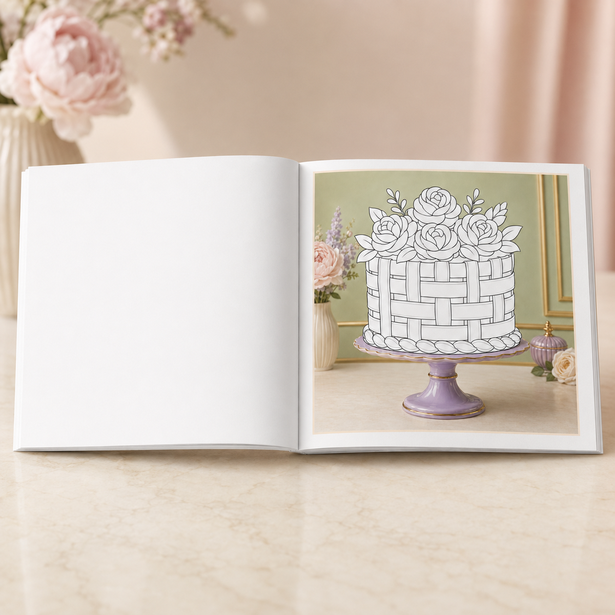 Beautifully Frosted: A Luxurious Coloring Book of Cakes, Buttercream & Blooms