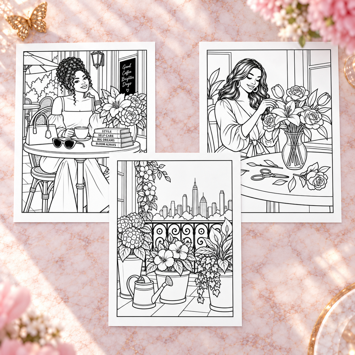 Chic Moments: Bold & Beautiful Coloring Pages for Women — Print to Color Collection