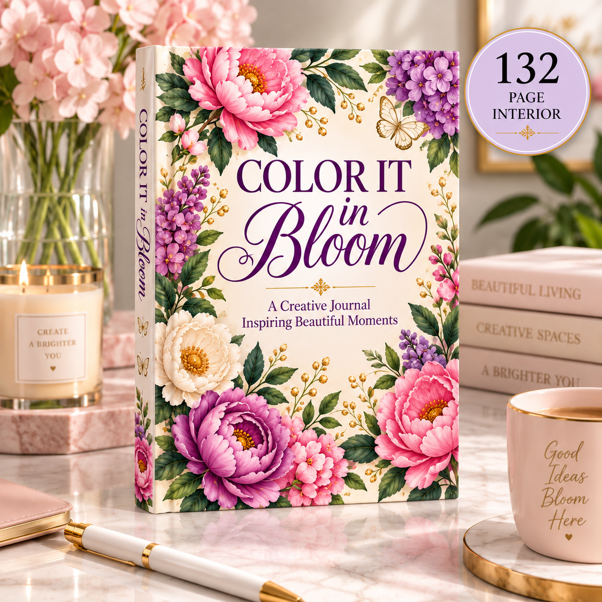 Color It in Bloom: A Creative Journal Inspiring Beautiful Moments (Hardcover).
