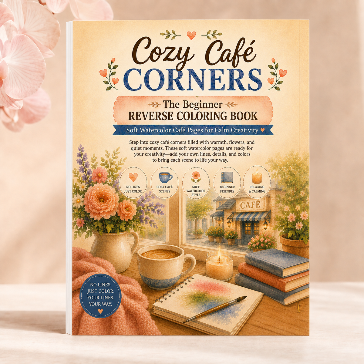 Cozy Café Corners: The Beginner Reverse Coloring Book