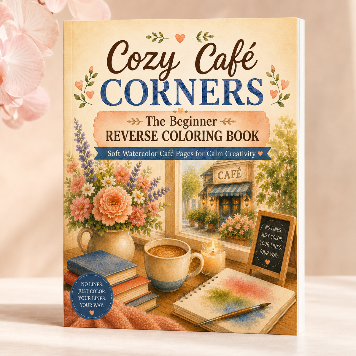 Cozy Café Corners: The Beginner Reverse Coloring Book