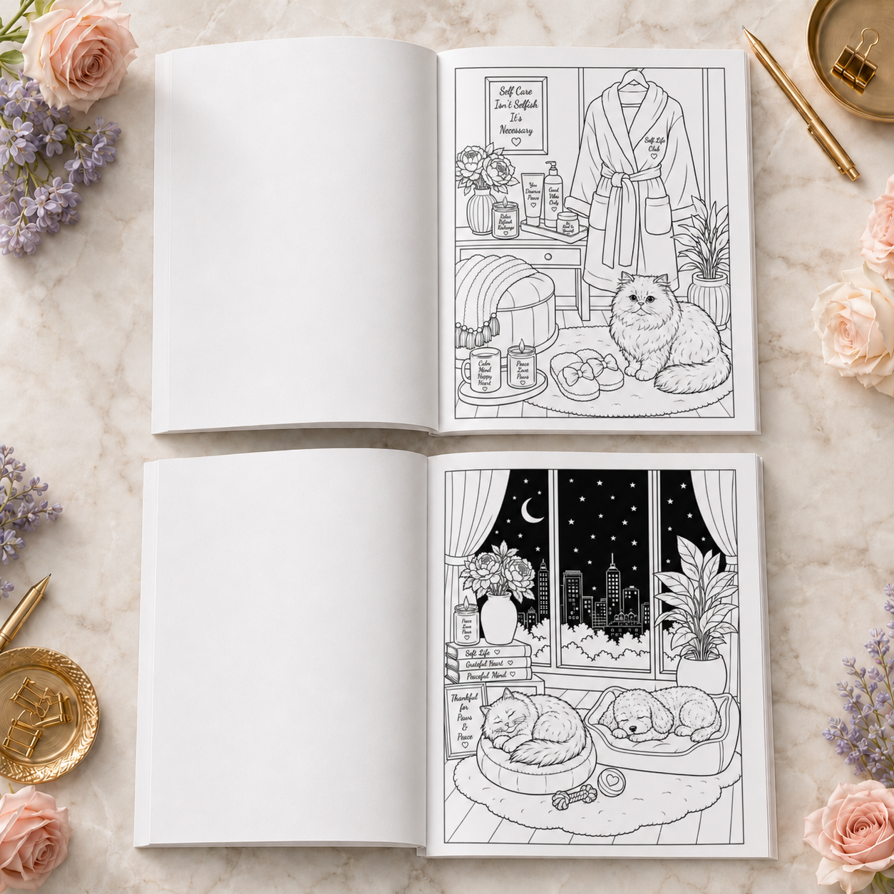 Her Soft Life: Paws & Luxury: Coloring Book for Adults & Pet Lovers
