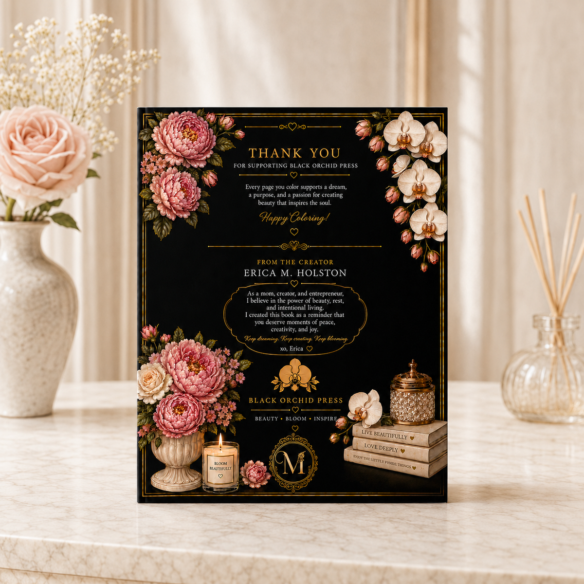 Luxury Floral Escapes — Print to Color Collection