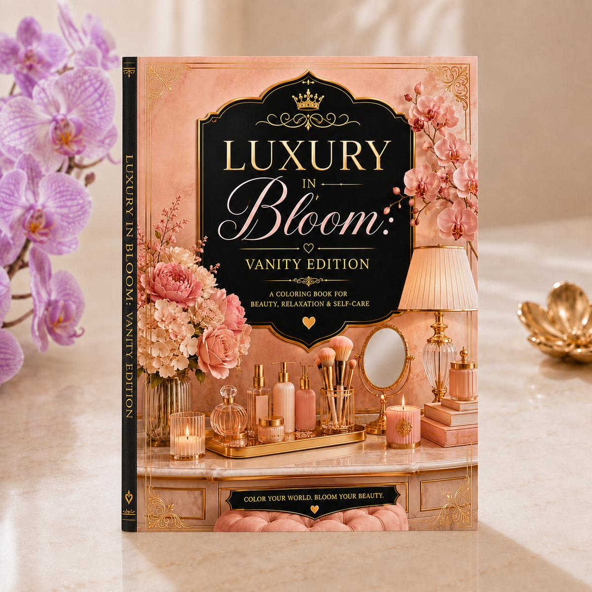 Luxury In Bloom: Vanity Edition — Print to Color Collection