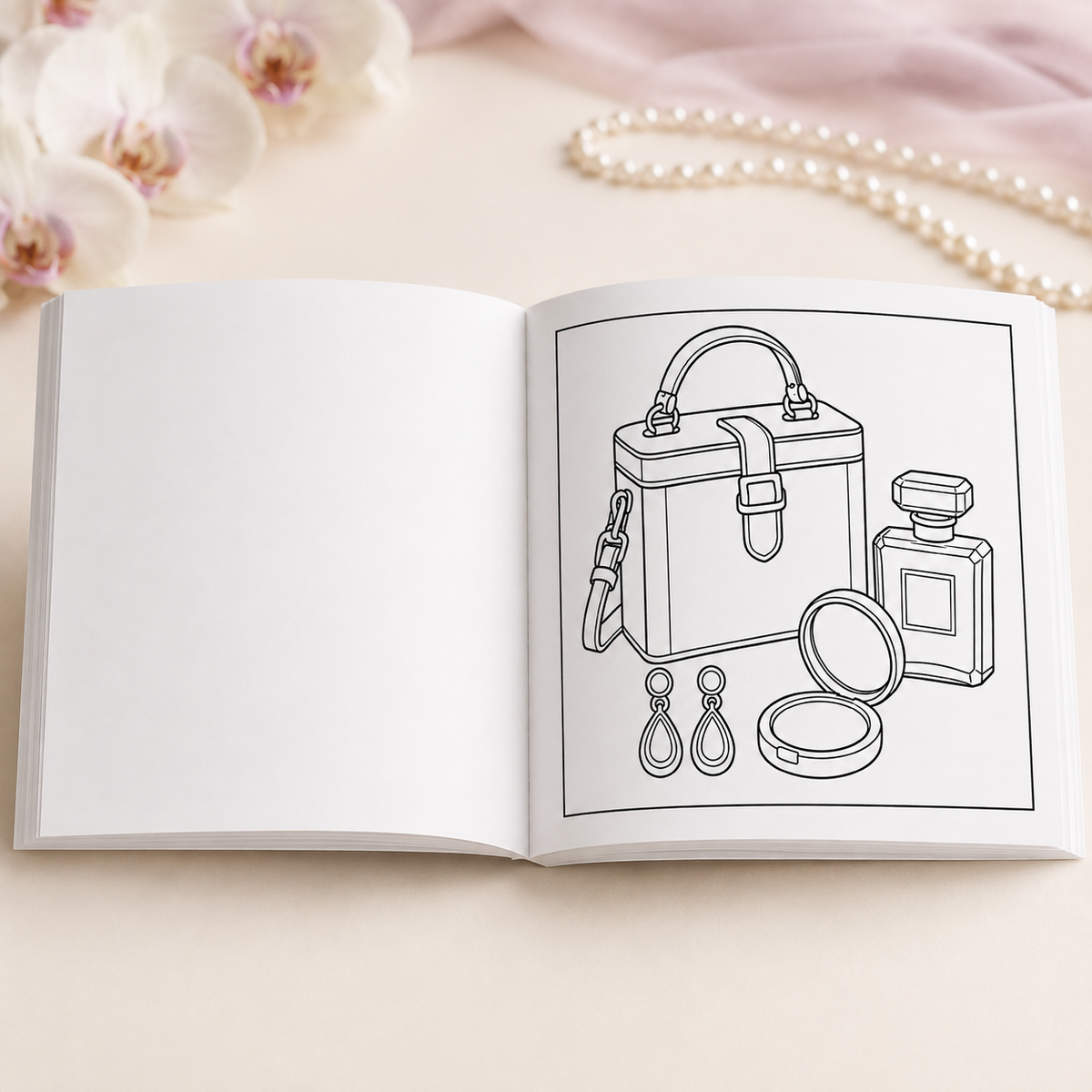 Purses, Pearls & Gems: A Chic Fashion Accessories Coloring Book