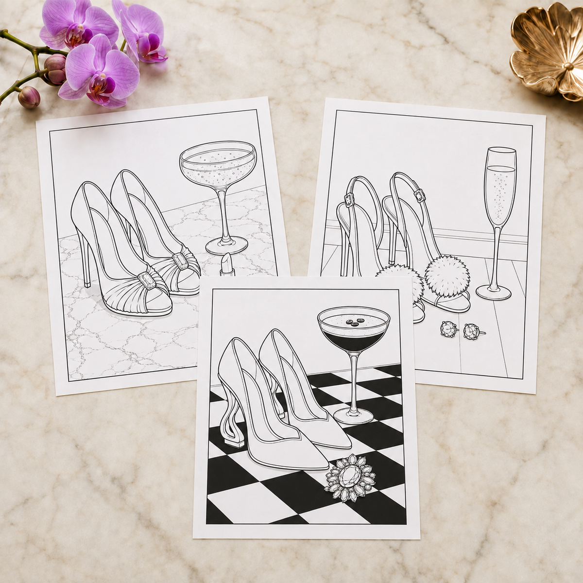 Sips in Style — Print to Color Collection