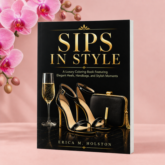 Sips In Style: A Luxury Coloring Experience (Adult Coloring Book)