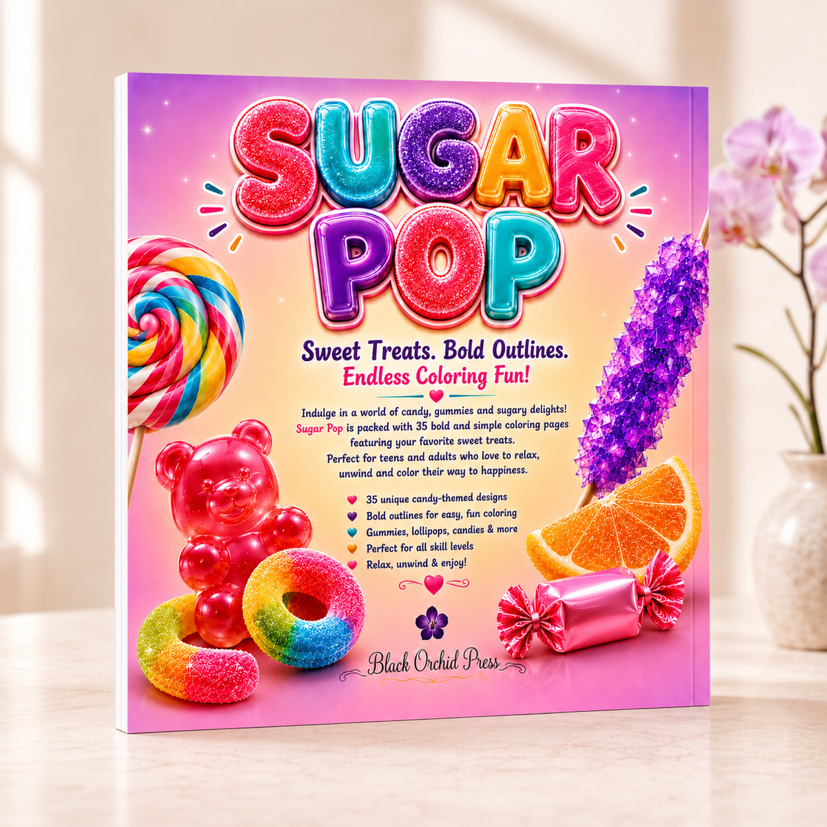 Sugar Pop: Candy, Gummies & Sugary Fun — Print to Color Collection