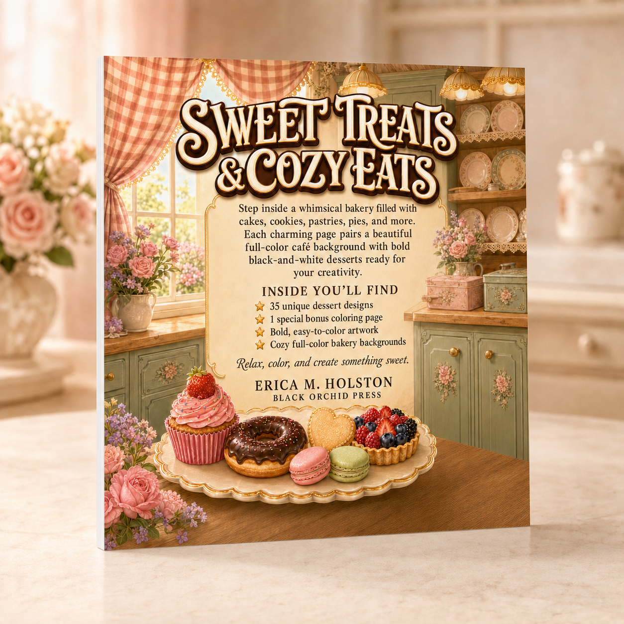 Sweet Treats & Cozy Eats: A Whimsical Coloring Book of Delicious Desserts