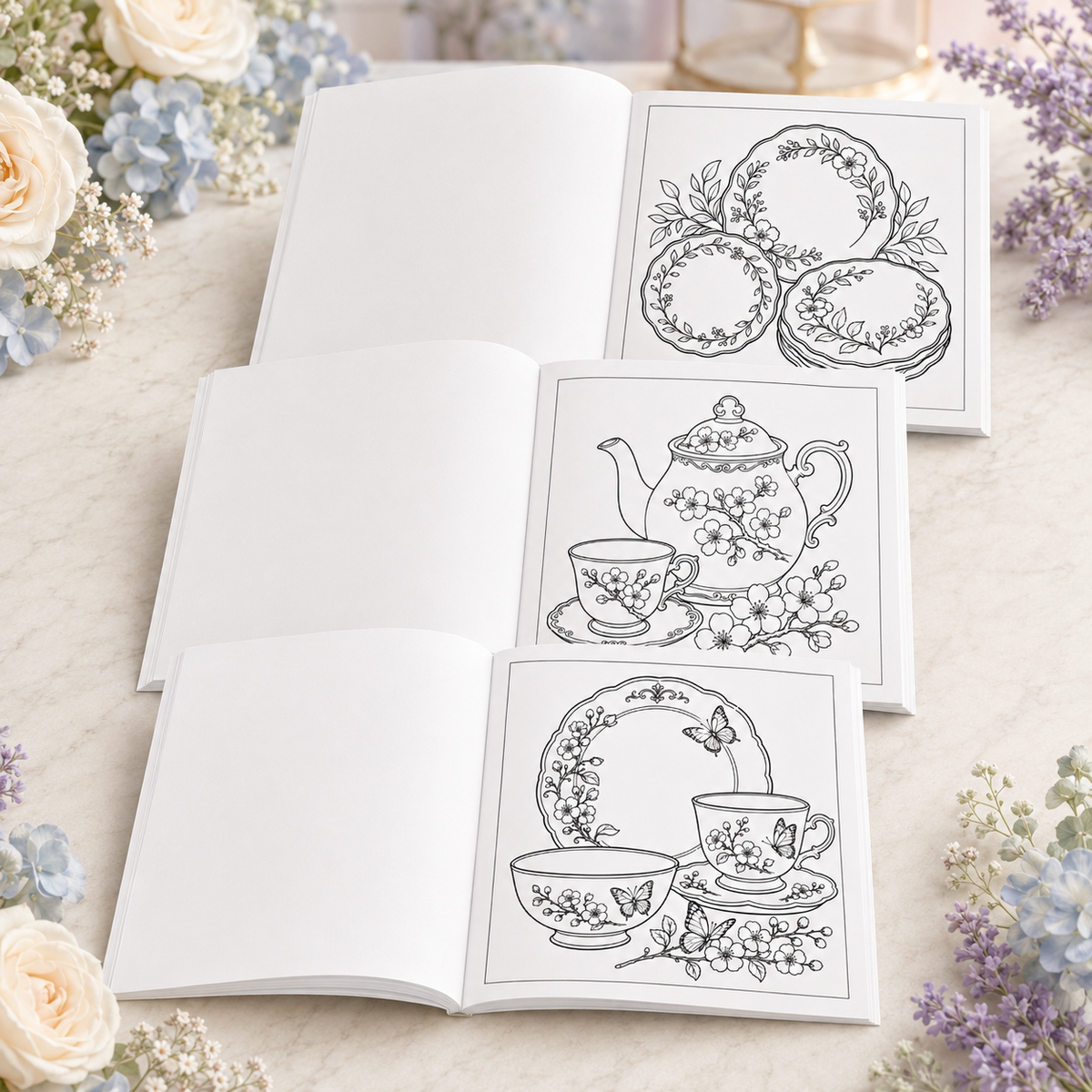 Timeless Tea: A Luxury China Coloring Book (Timeless Tea Coloring Book Series)