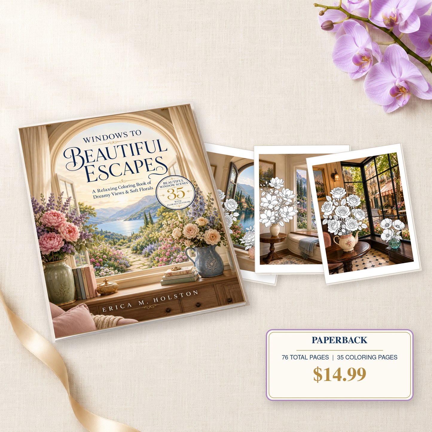 Windows to Beautiful Escapes Coloring Book