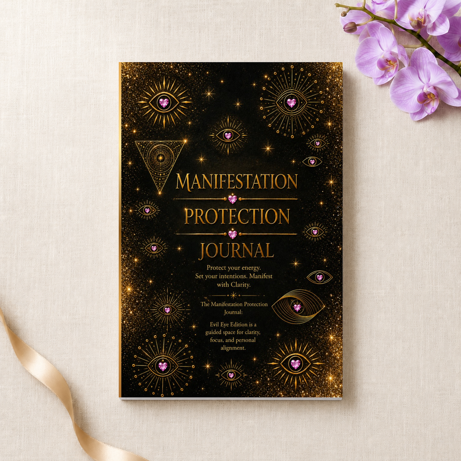Manifestation Protection Journal Evil Eye Edition cover by Black Orchid Press