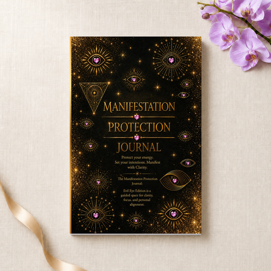 Manifestation Protection Journal Evil Eye Edition cover by Black Orchid Press